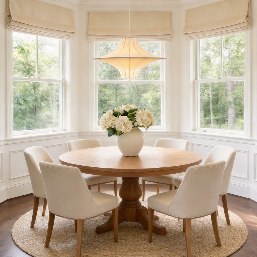 White Pendant Light Shade Spaceship Silk Ambient Ceiling Light