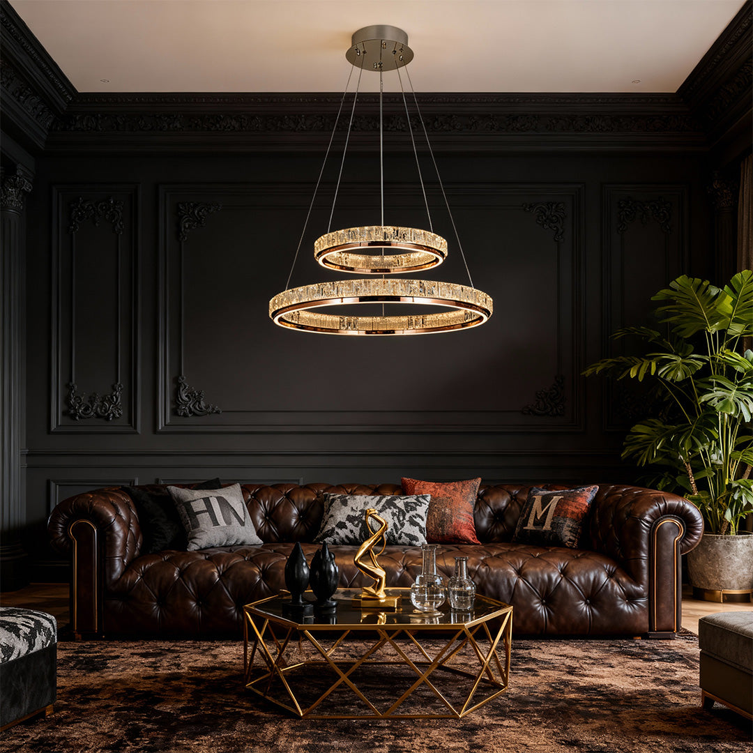 Luxury Lighting Set: Chandelier, Linear Sconces & Recessed Lights