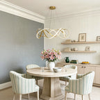 Modern Round Dimmable LED Aluminum Geometric Chandelier - Gold