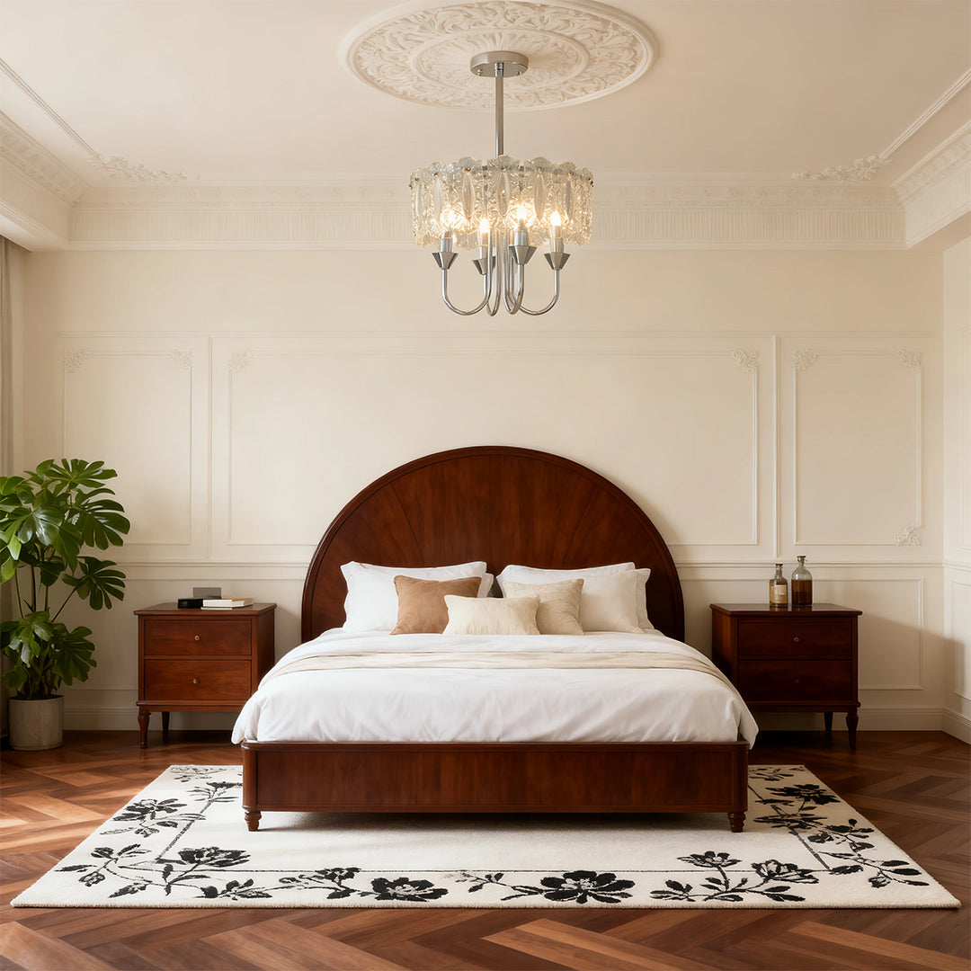 French Iron Chandelier Chic Chrome Island Metal Ceiling Light