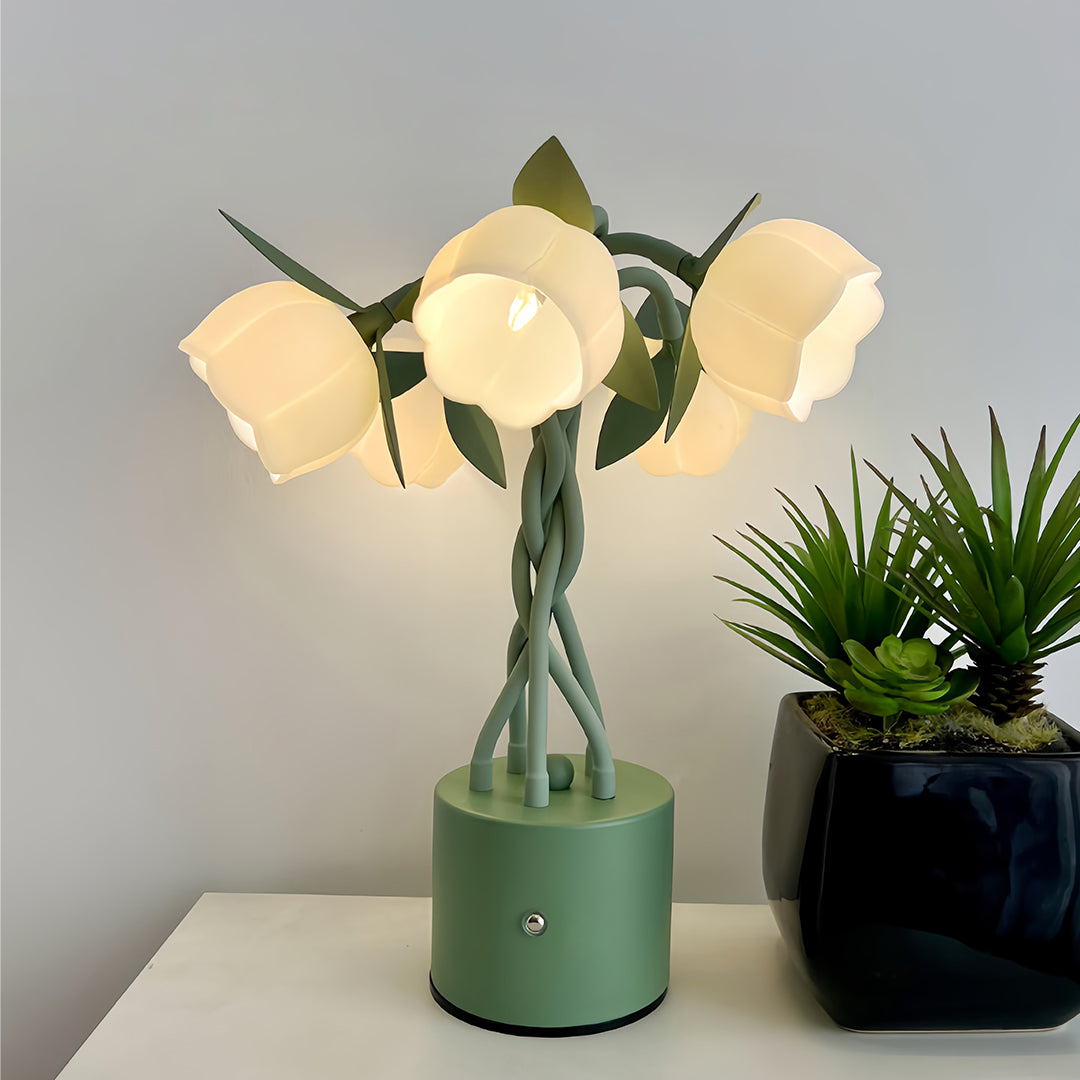 Artistic Table Lamps Vintage Green with Flexible Stems Creative Lamp