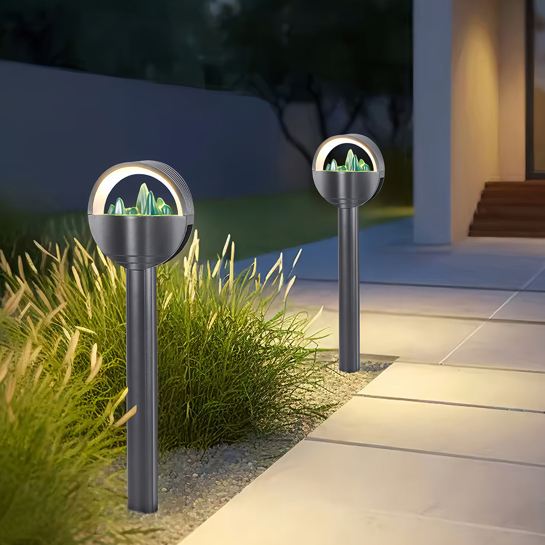 Modern Pathway Lights Frosted Globe Garden Waterproof Light
