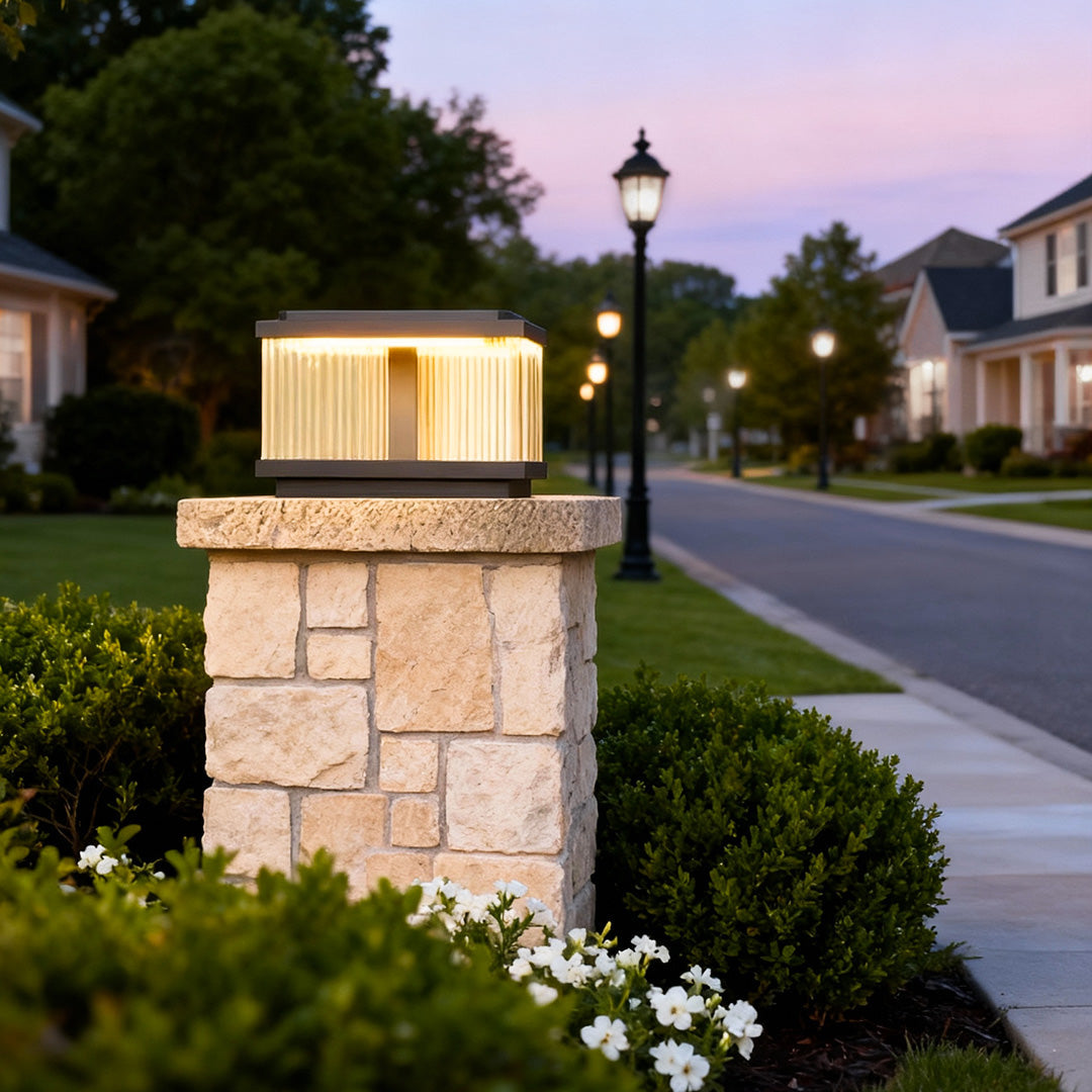 Pillar Post Lights Outdoor Waterproof Courtyard Square Light