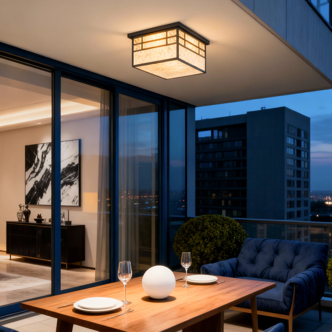 Square Flush Mount Ceiling Light Outdoor Waterproof Courtyard Light