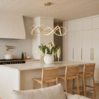 Modern Round Dimmable LED Aluminum Geometric Chandelier - Gold