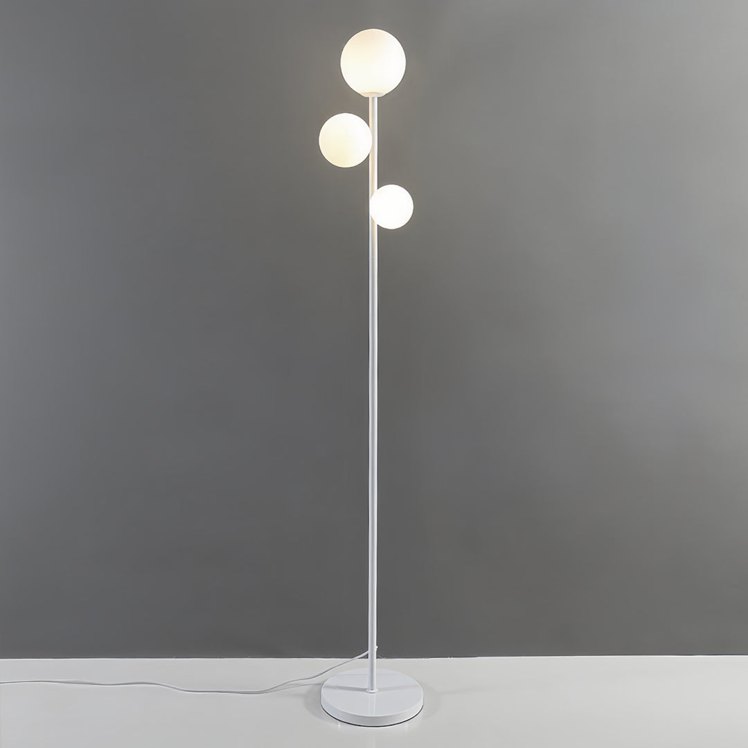 3 Lights Floor Lamp Gold Black White Modern Globe Standing Lamp