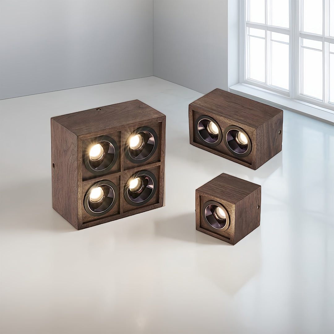 LED Recessed Downlights Walnut colored Stylish Multi-Head Lights