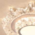 Modern White Flush Mount Light Crystal Ceiling Light