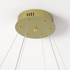 Modern Round Dimmable LED Aluminum Geometric Chandelier - Gold
