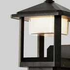Black Outdoor Lantern Sconce Modern Waterproof Wall Light