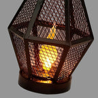 【2 PCS】Portable Lantern Lamp Solar Iron Mesh Metal Landscape Light