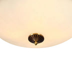 Antique Flush Mount Ceiling Light Vintage Bronze & Frosted Glass Light Fixture