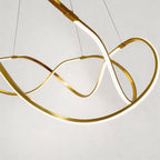 Modern Round Dimmable LED Aluminum Geometric Chandelier - Gold