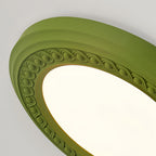 Retro Flush Mount Light Carved Resin Elegant Acrylic Ceiling Light