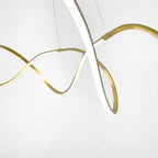 Modern Round Dimmable LED Aluminum Geometric Chandelier - Gold