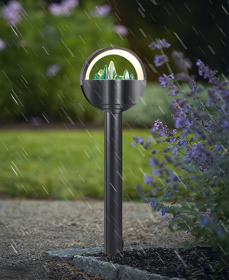 Modern Pathway Lights Frosted Globe Garden Waterproof Light