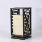 Black Outdoor Floor Lantern Square Metal Waterproof Creative Light