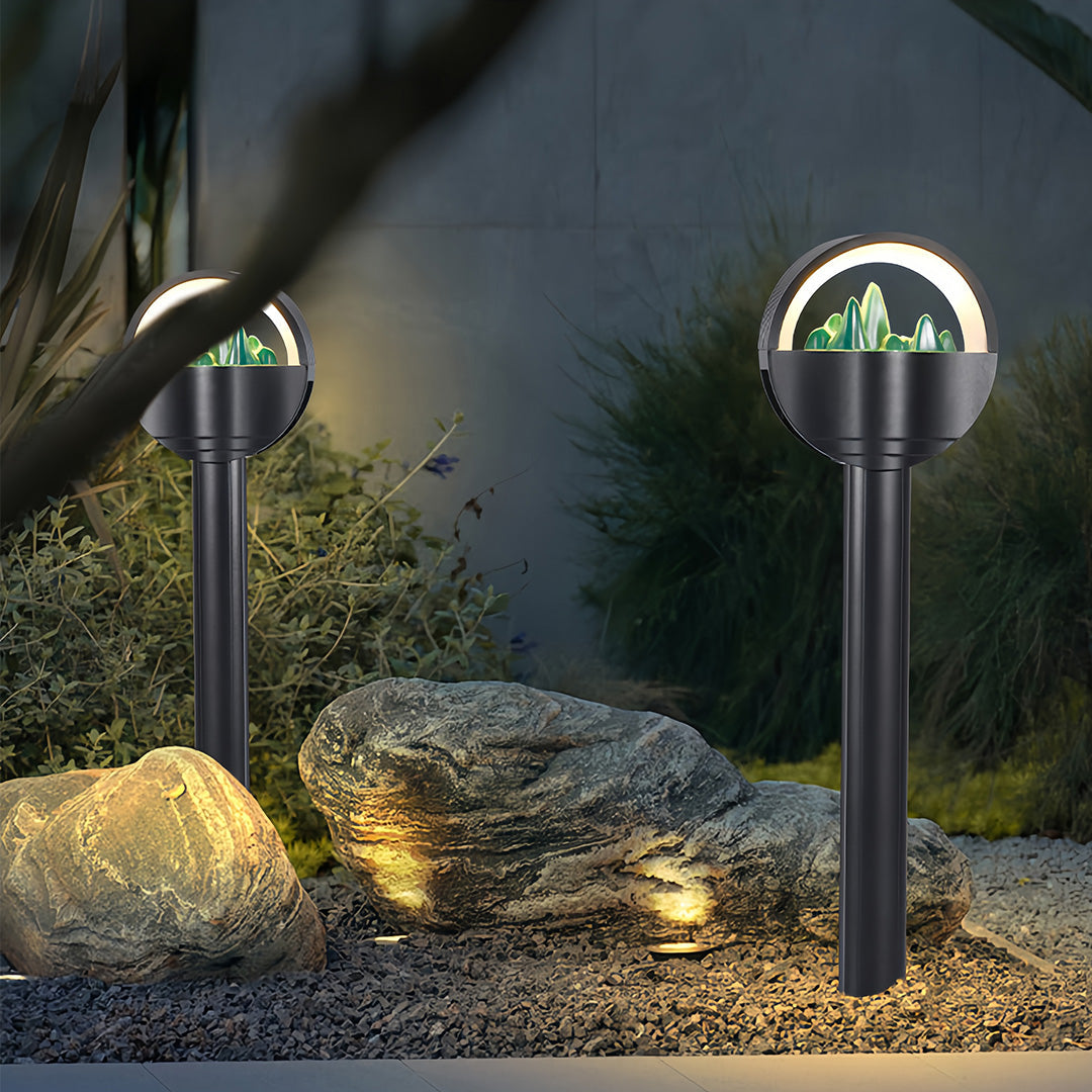 Modern Pathway Lights Frosted Globe Garden Waterproof Light