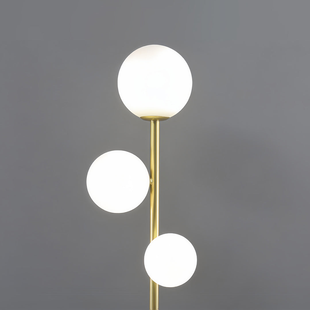 3 Lights Floor Lamp Gold Black White Modern Globe Standing Lamp