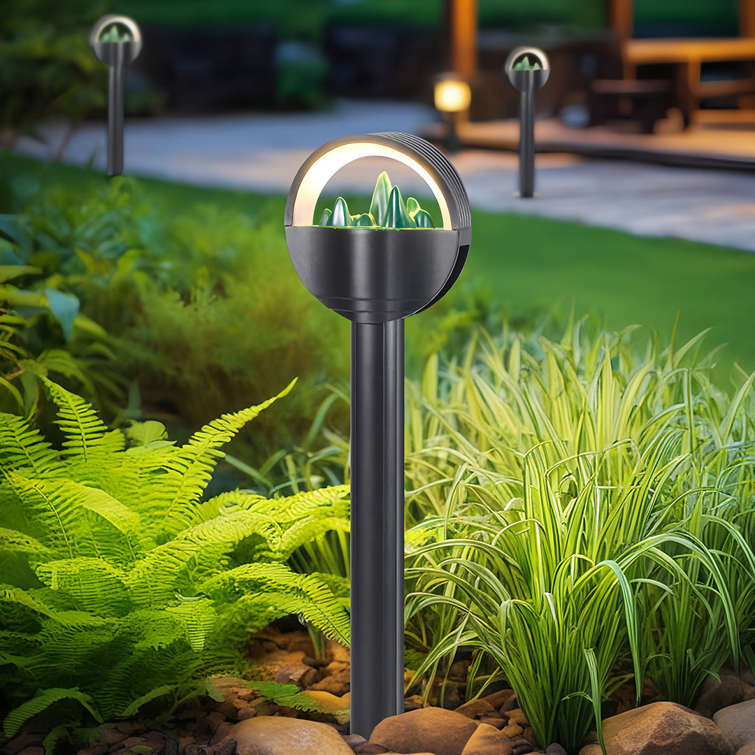 Modern Pathway Lights Frosted Globe Garden Waterproof Light