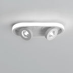 Rectangular Strip Flush Mount Kitchen Lighting Ceiling Light with Adjustable 2 Spotlight
