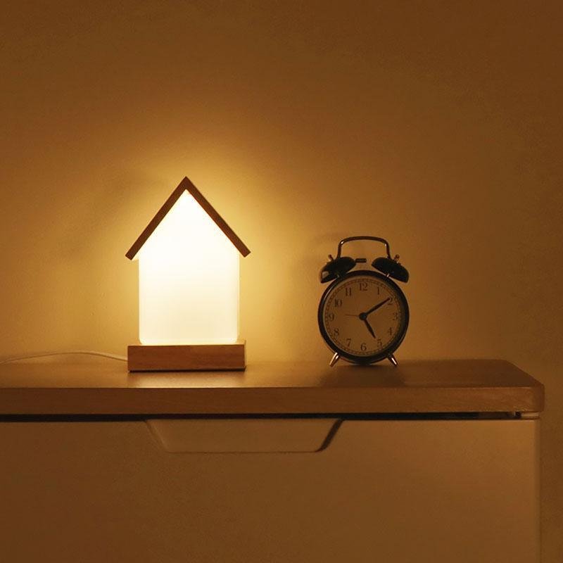 LED Wooden Small House Kids and Baby Lamp