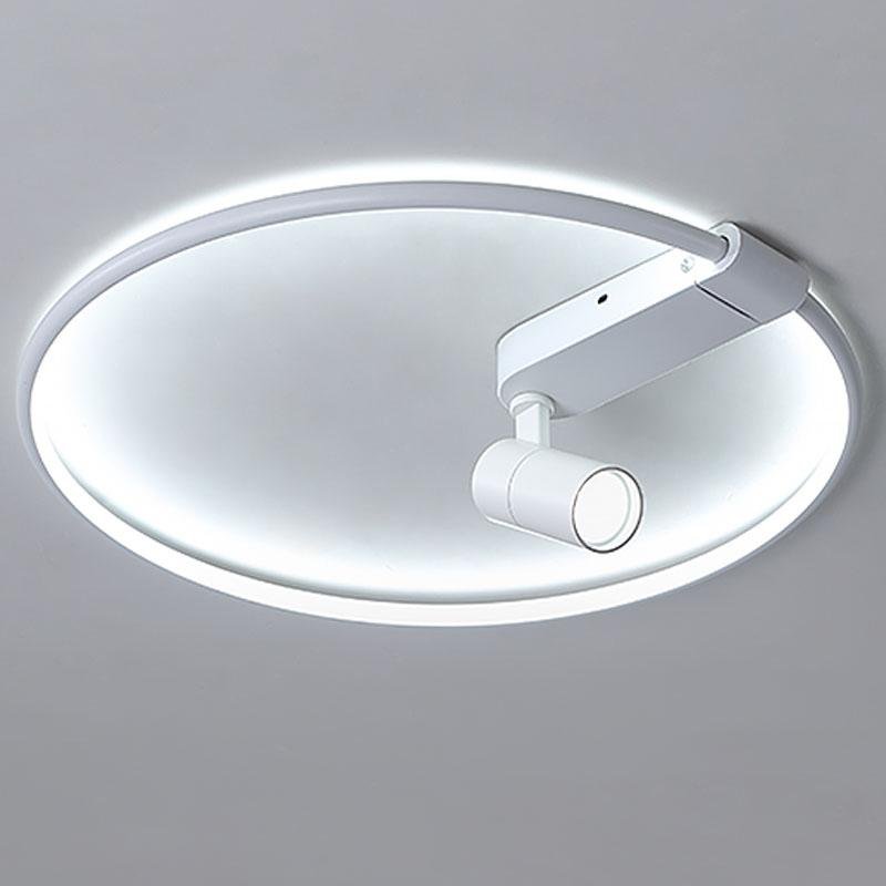 16'' Round Dimmable Adjustable Flush Mount Light with Spotlights Track Lights