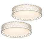 Round Metal Traditional Drum Flush Mount Light LED Ceiling Lights