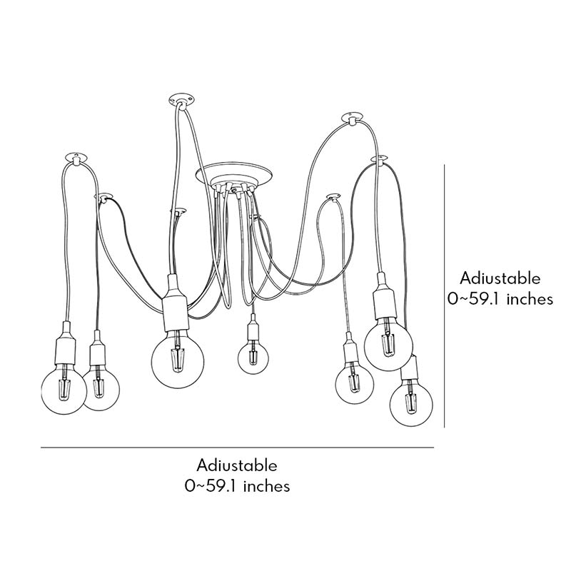 Spider Chandelier Colorful Adjustable 10-Heads LED Ceiling Lights
