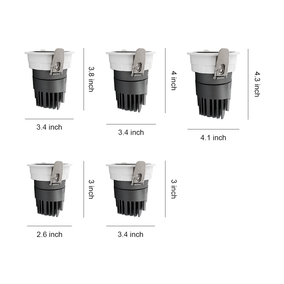 2 PCS Adjustable Spotlights Embedded Anti-Glare Light