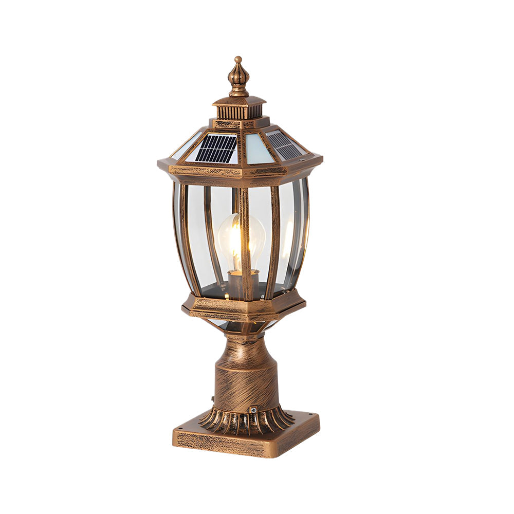 Solar Column Pillar Lights LED Waterproof Garden Fence Post Light