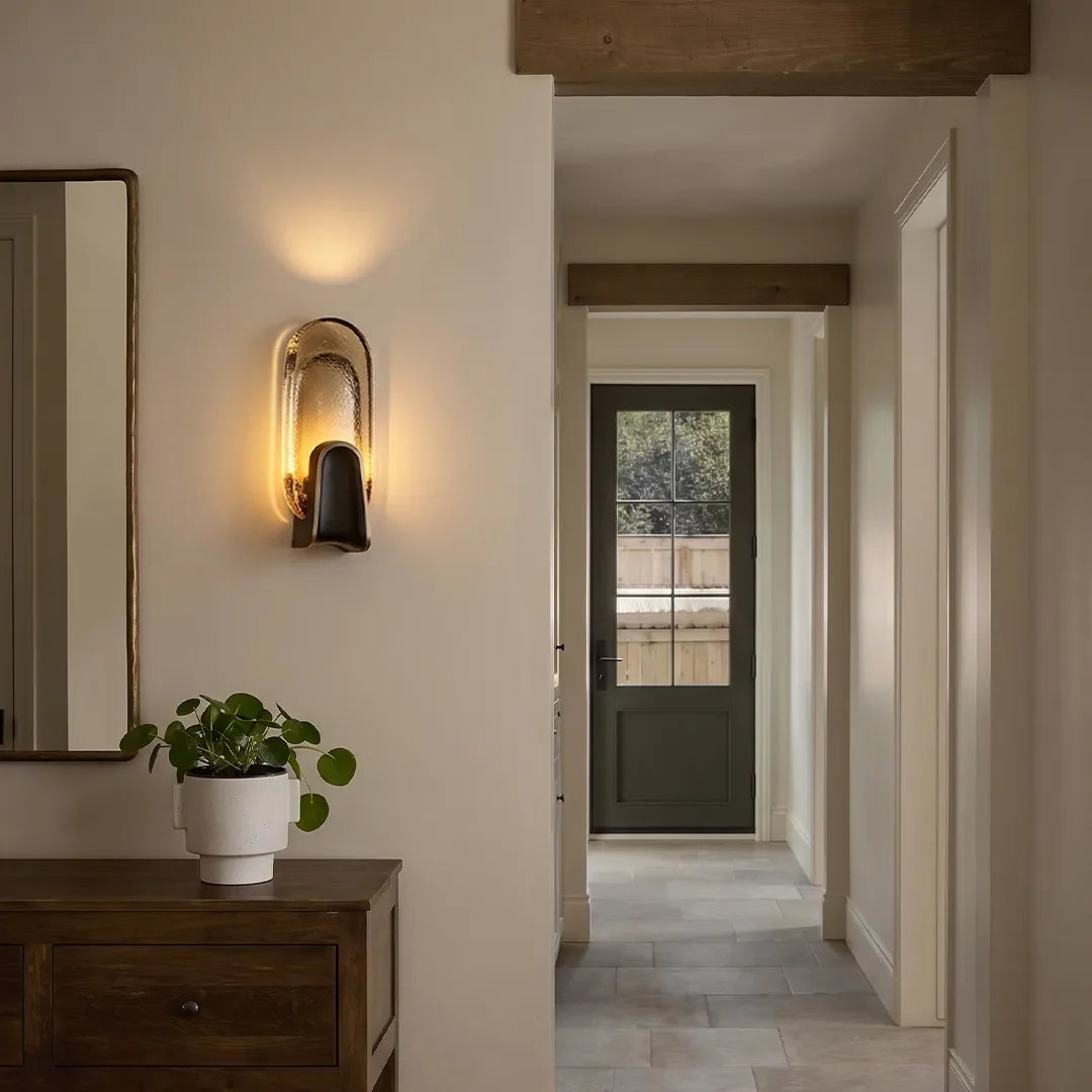 Art Deco Wall Sconce Lighting Luxury Textured Glass Light