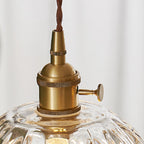 Flower Pendant Lighting Japanese-Style Floral Glass Brass Light