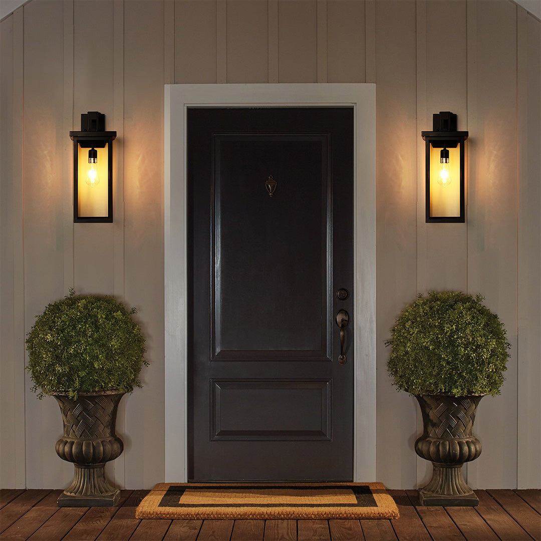 2 PCS Exterior Lantern Wall Lights Outdoor Courtyard Waterproof Light
