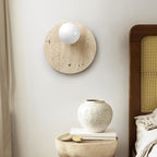Ball Wall Lamp Yellow Travertine LED Wabi-Sabi Japanese Light