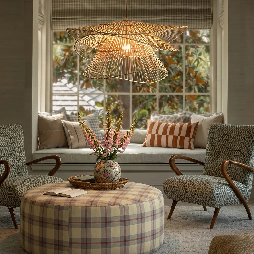 Bamboo Pendant Light Fixtures Japanese Woven Ceiling Light