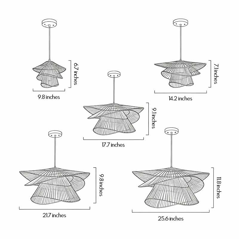 Bamboo Pendant Light Fixtures Japanese Woven Ceiling Light