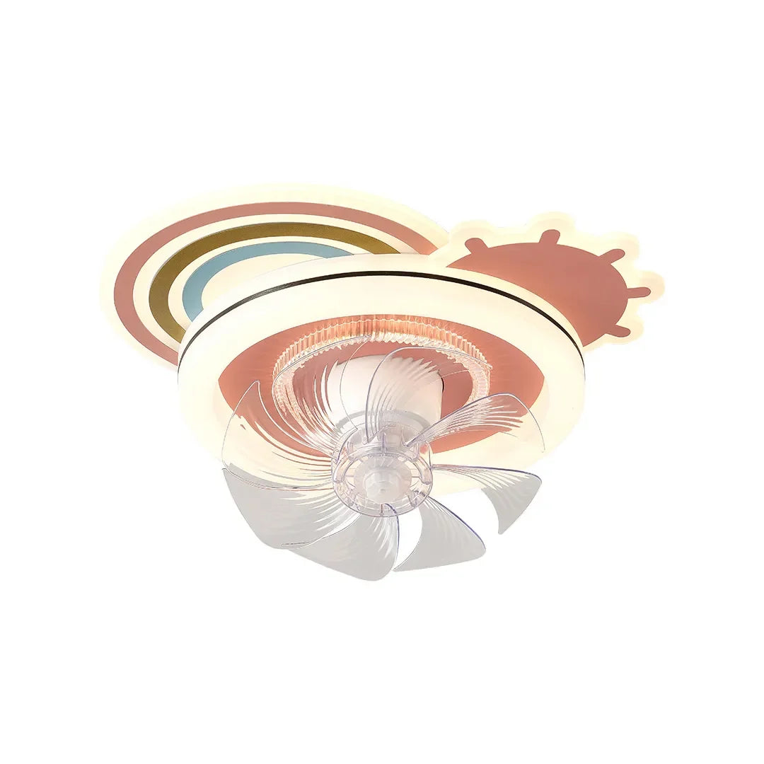 Beautiful Ceiling Fans with Lights Pink and White LED Dimmable Lamp