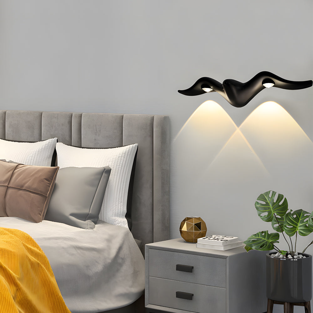 2 PCS Two Light Outdoor Wall Sconce Creative Seagull-Shaped Decorative