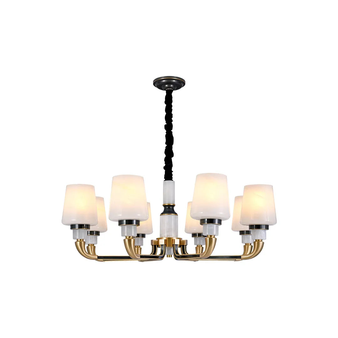 Black Brass Chandelier American Vintage Candle-Style Ceiling Light