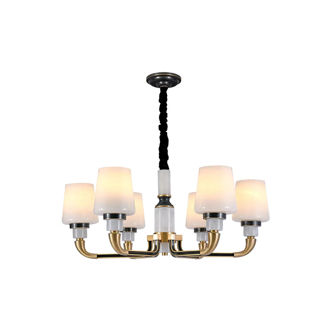 Black Brass Chandelier American Vintage Candle-Style Ceiling Light