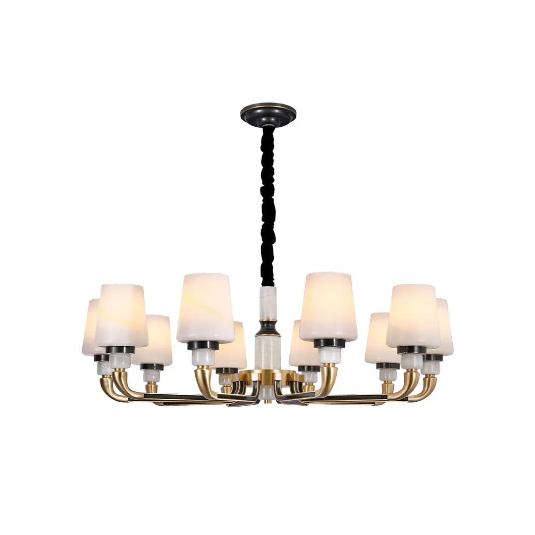 Black Brass Chandelier American Vintage Candle-Style Ceiling Light