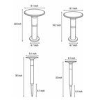 Black Brass Path Lights Solar Round Top Disc and Bubble Design Light