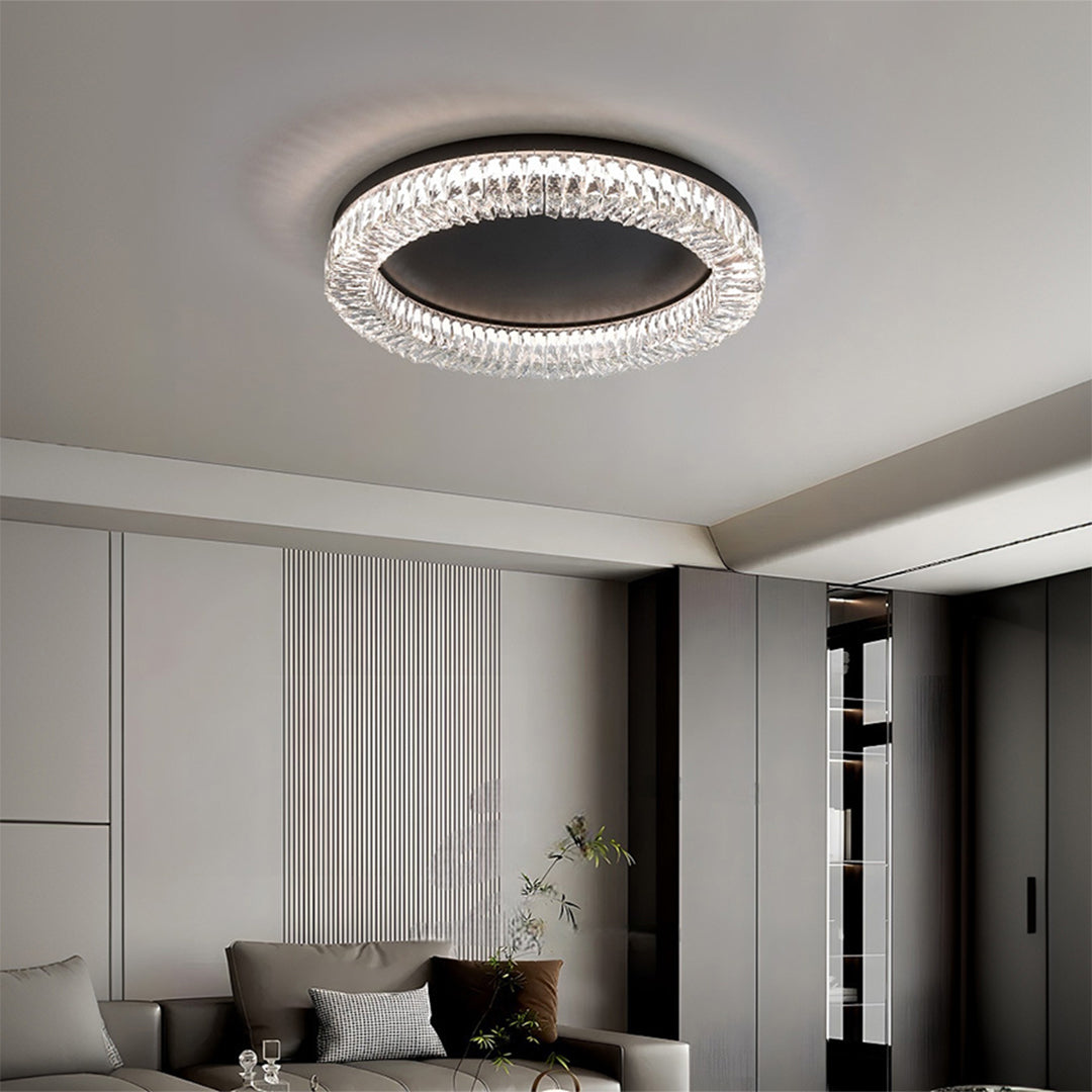 Black Ceiling Flush Mount Light Italian LED Round Eye-Protecting Lamp