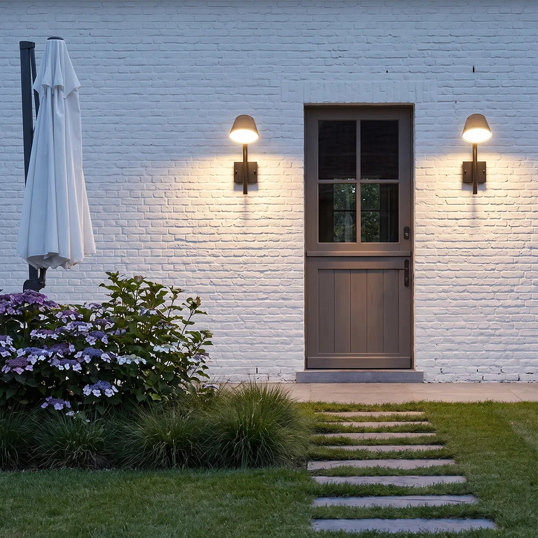 Black Cone Wall Sconce Modern LED Outdoor Metal Light