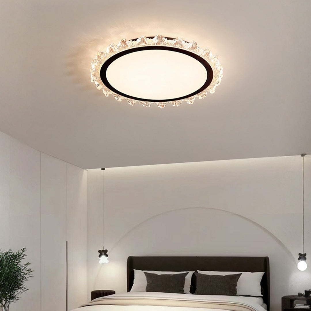White Round LED Ceiling Light French Full Spectrum Ultra-Thin Flush Mount Light