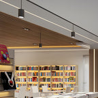 Black Drum Pendant Light LED Modern Aluminum Ceiling Light