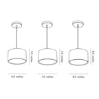 Black Drum Pendant Light LED Modern Aluminum Ceiling Light