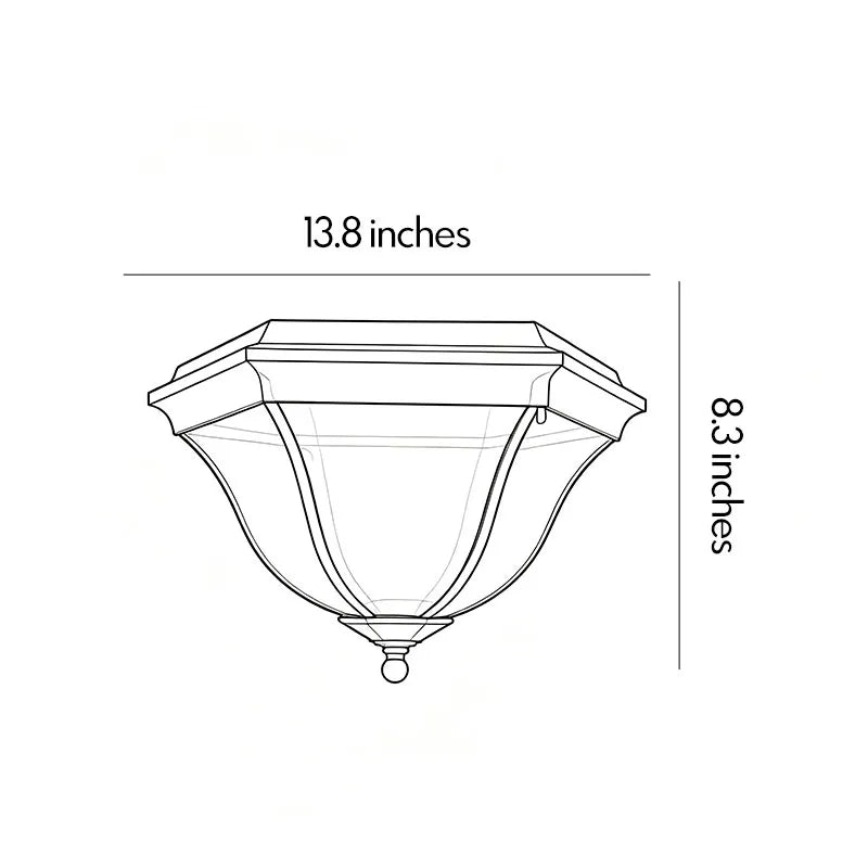 Black Flush Mount Light Fixture European Waterproof Ceiling Light