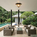 Black Flush Mount Light Fixture European Waterproof Ceiling Light